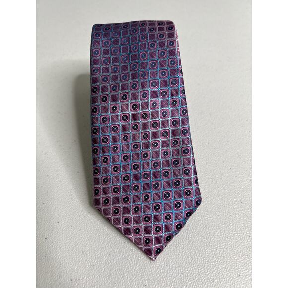 Perry Ellis Portfolio Pink Geometric Pattern Designer Tie NWT - Picture 1 of 7